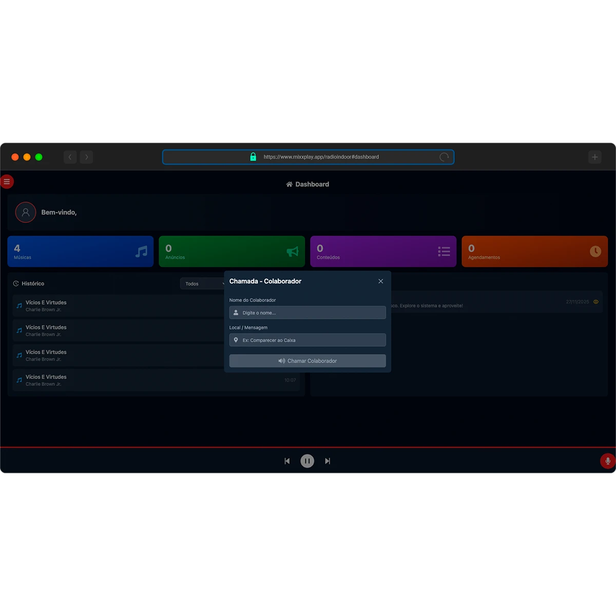 Sistema MIXXPLAY - Comunicação