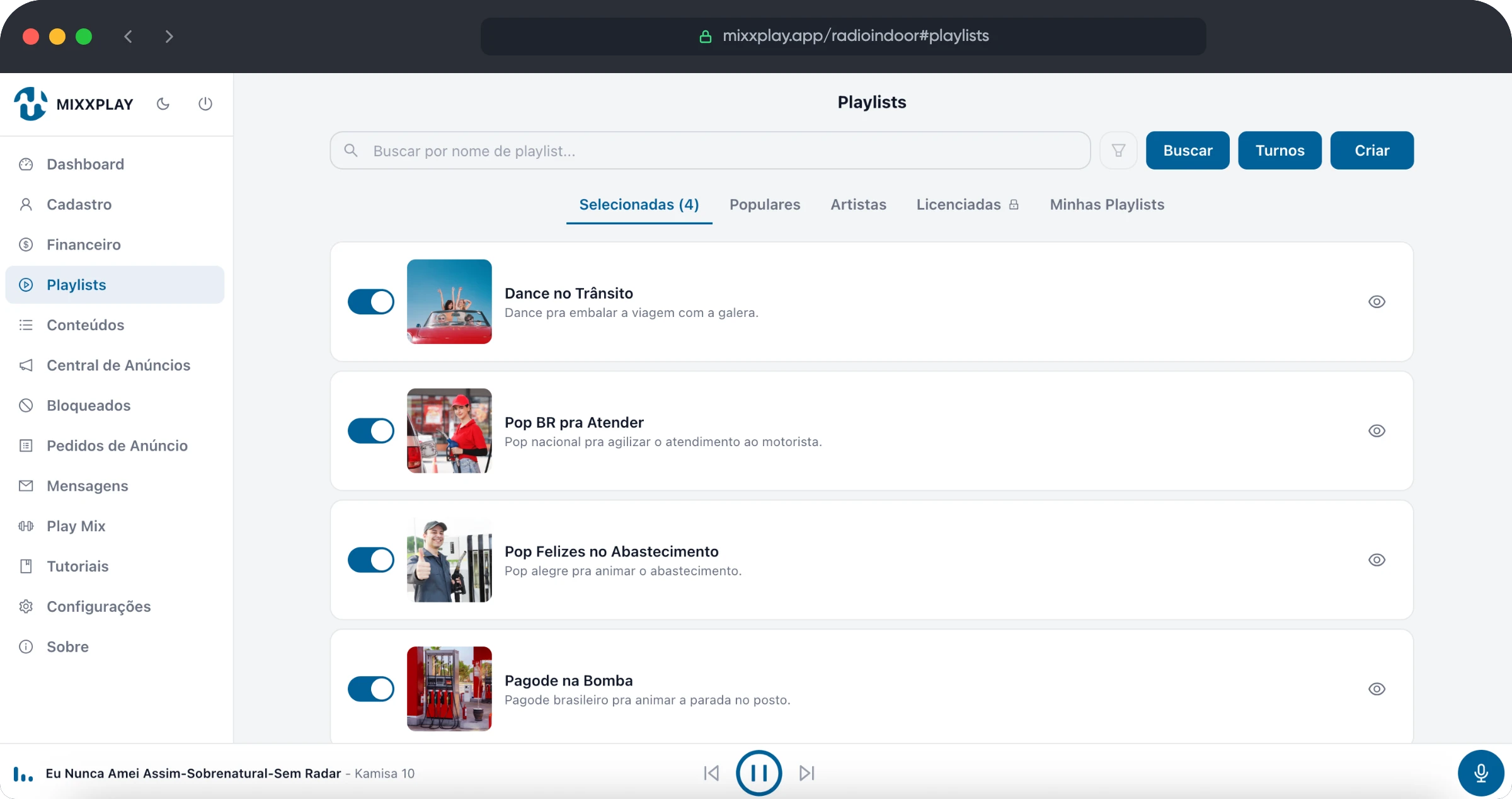 Sistema MIXXPLAY - Playlists