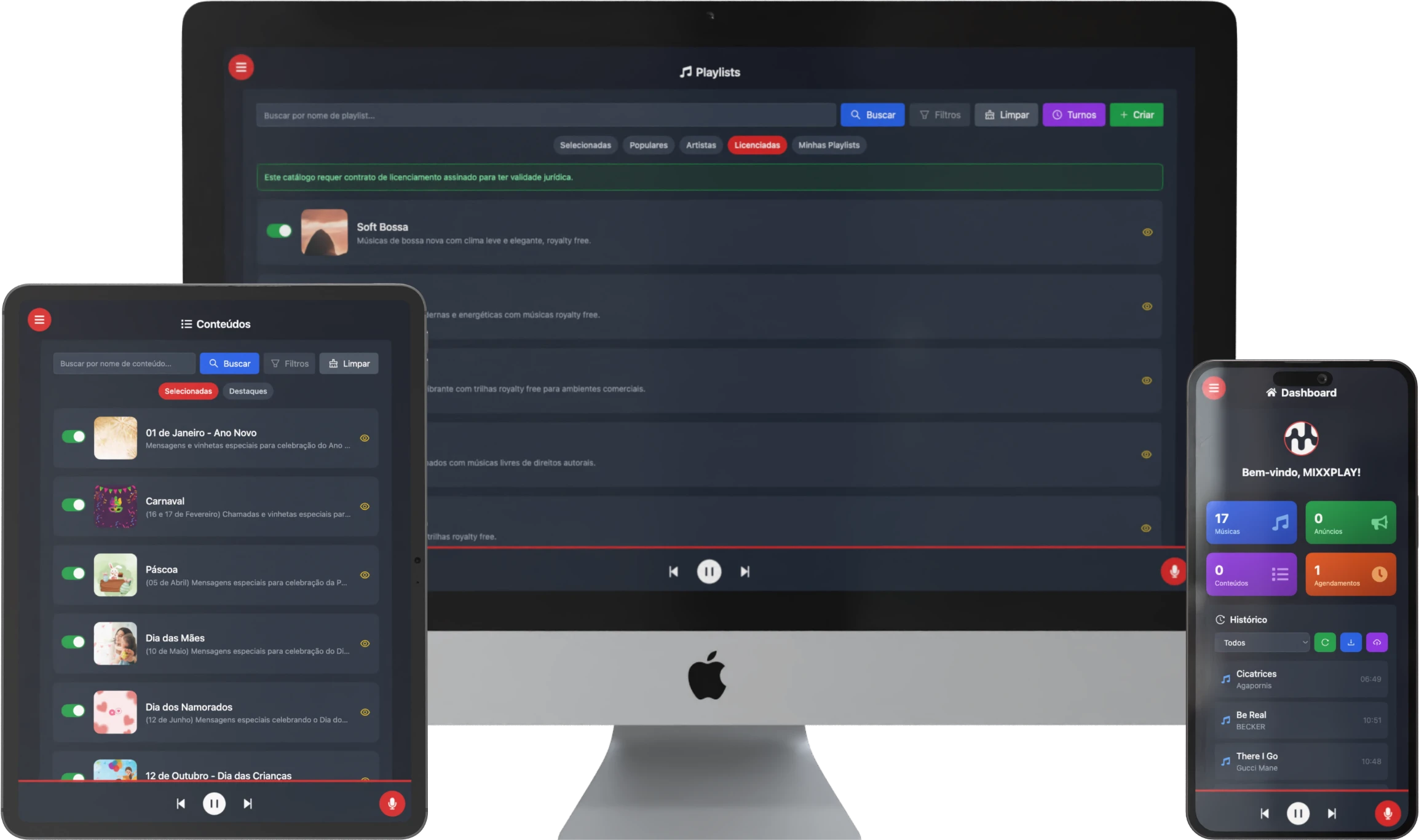 Plataforma MIXXPLAY - Rádio Royalty-Free