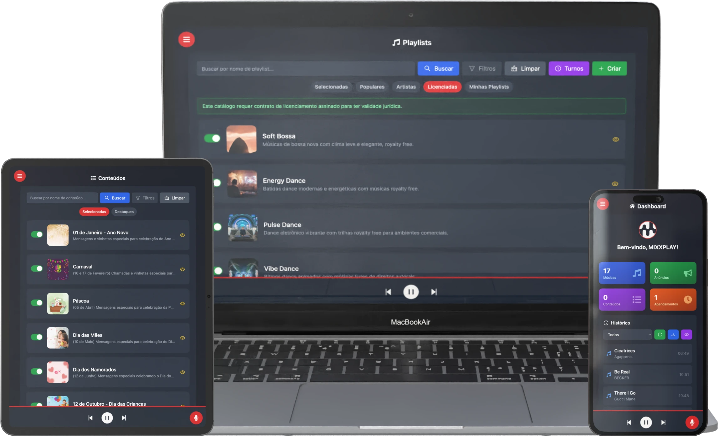 Sistema MIXXPLAY - Multiplataforma