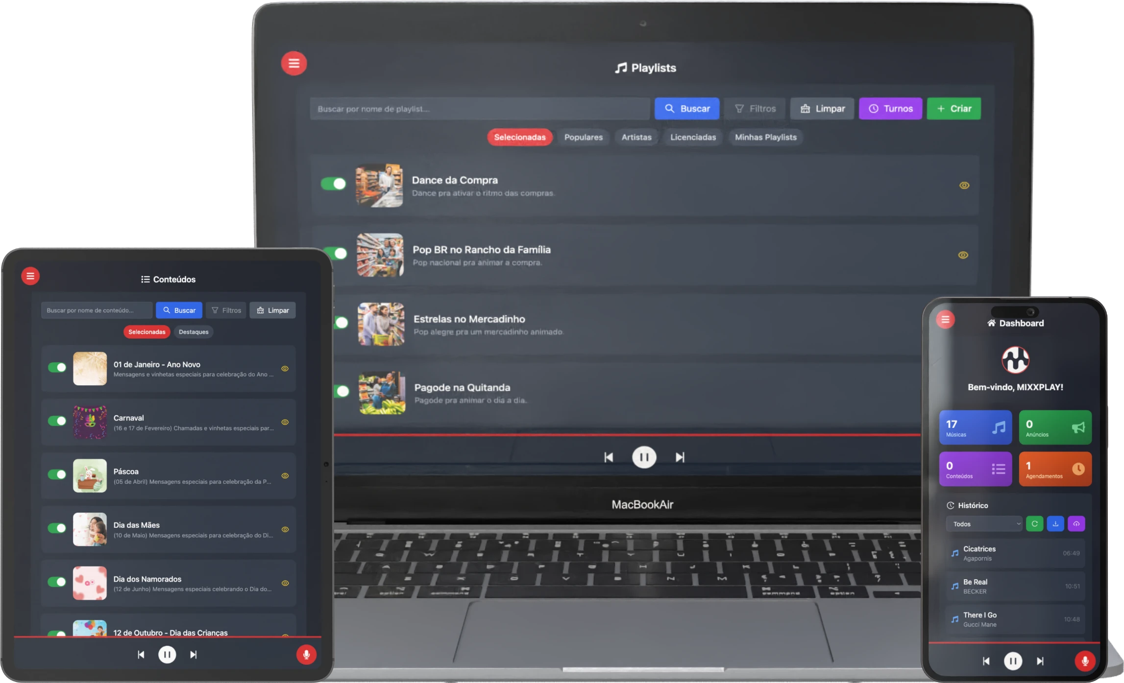 Sistema MIXXPLAY - Multiplataforma