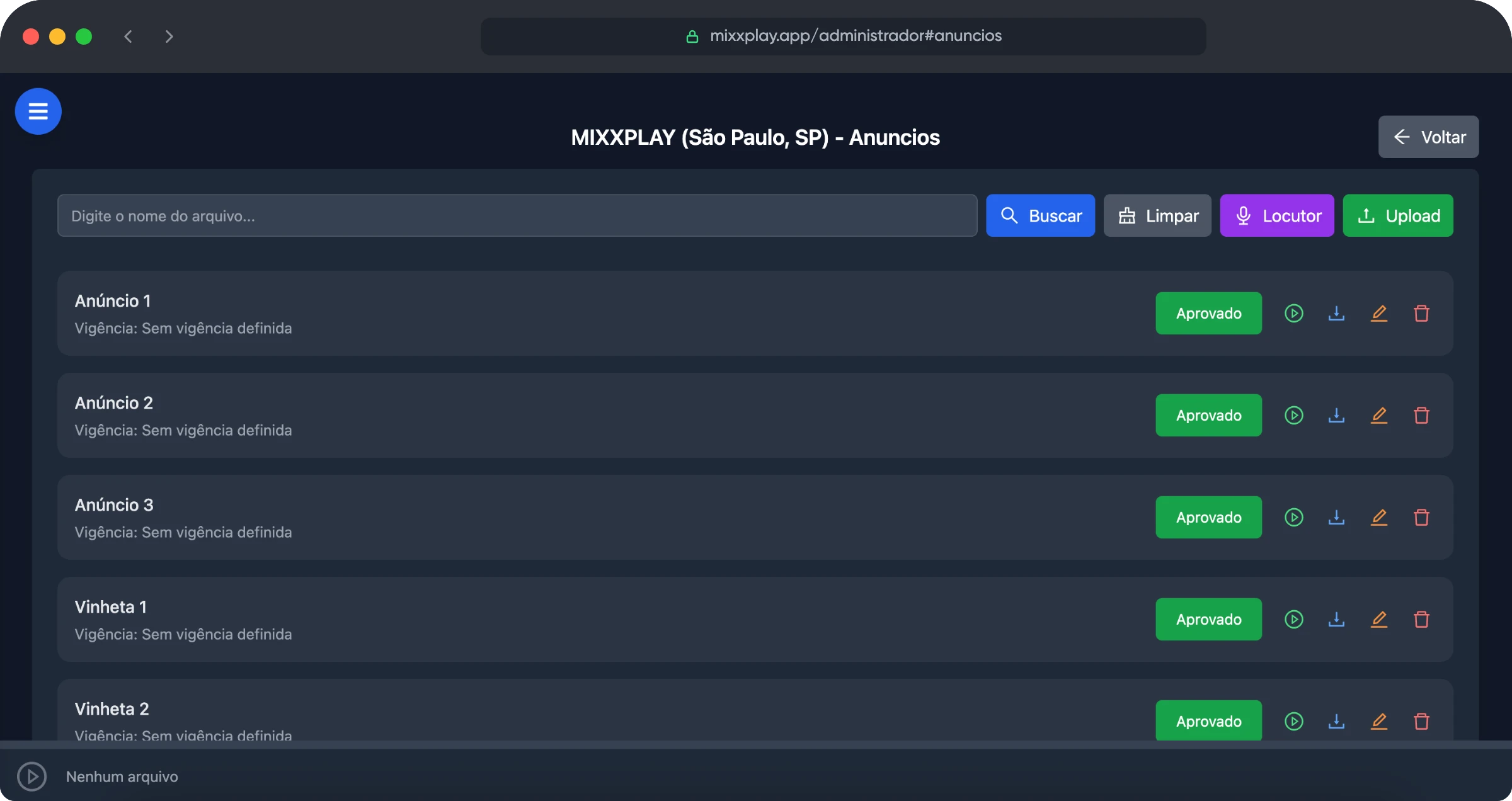 Sistema MIXXPLAY - Anúncios